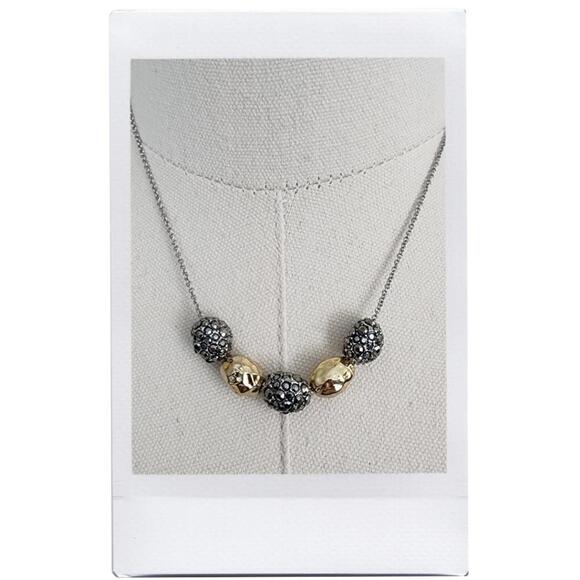 Silver/Gold Beaded Necklace - Picture 2 of 8